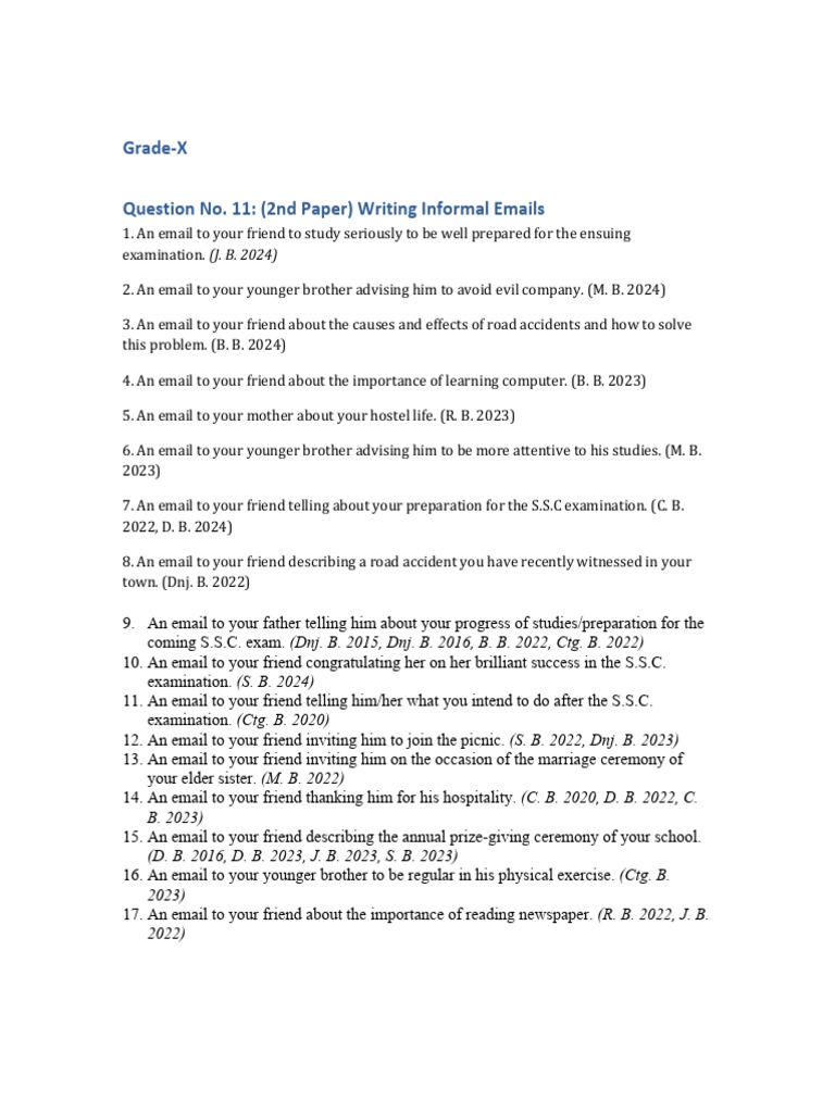 Informal Email Writing Examples | PDF