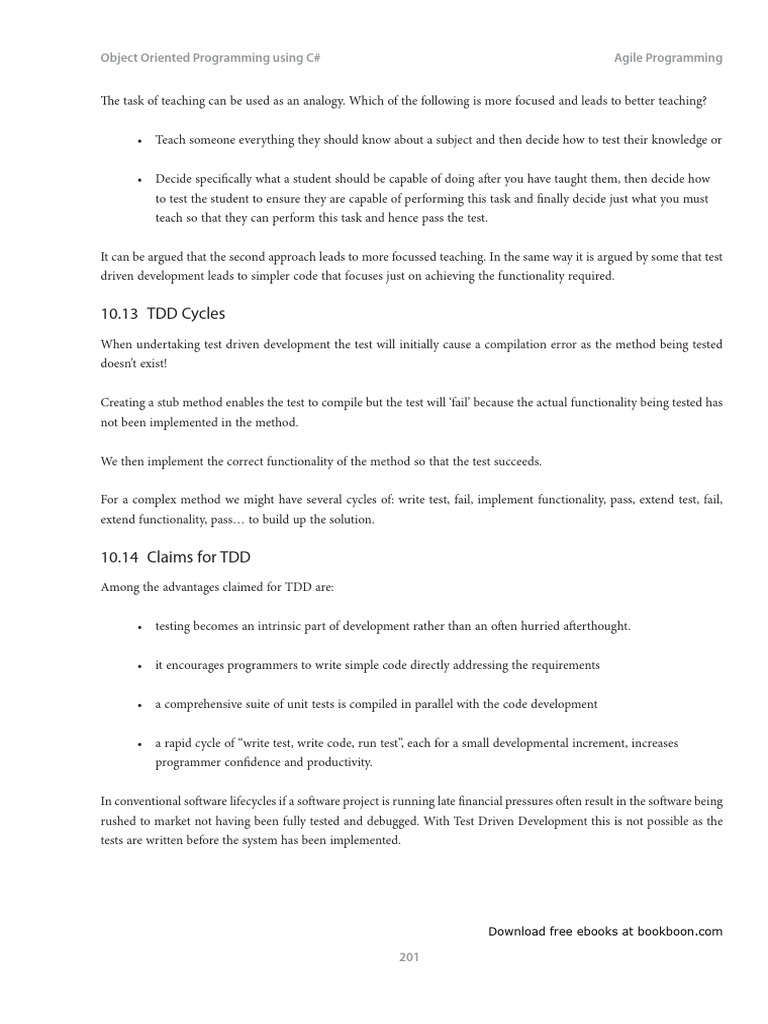 Test Driven Development in C# Programming | PDF | Class (Computer ...
