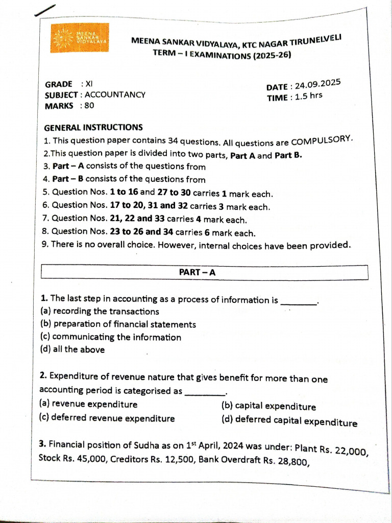 Accountancy Exam Paper | PDF