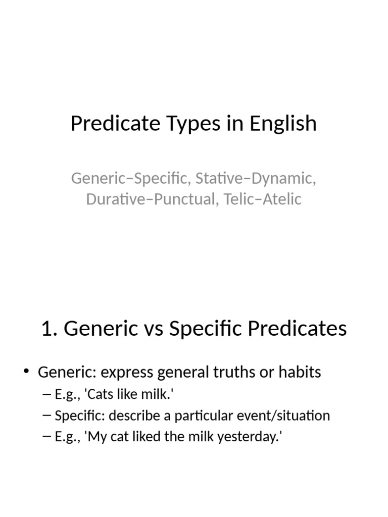 Understanding English Predicate Types | PDF