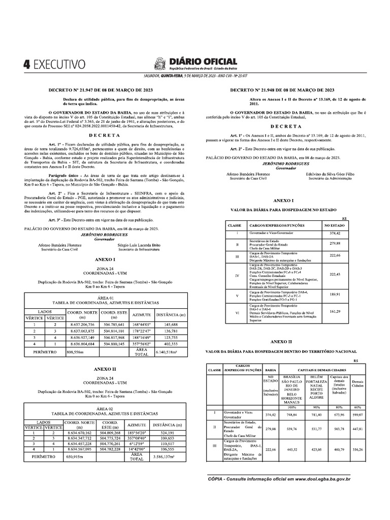 Decreto 21948 de 8 de Marco de 2023 2 Sobre Diaria | PDF