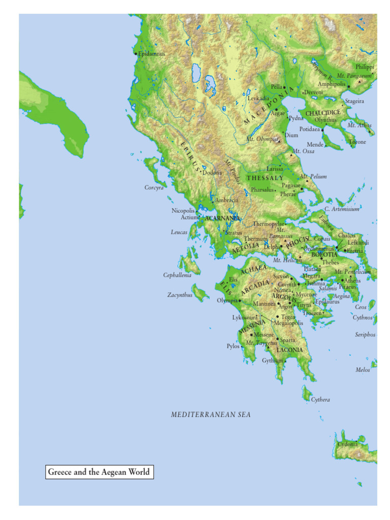 Ancient Greek Cities and Mountains Map | PDF | Classical Greece ...
