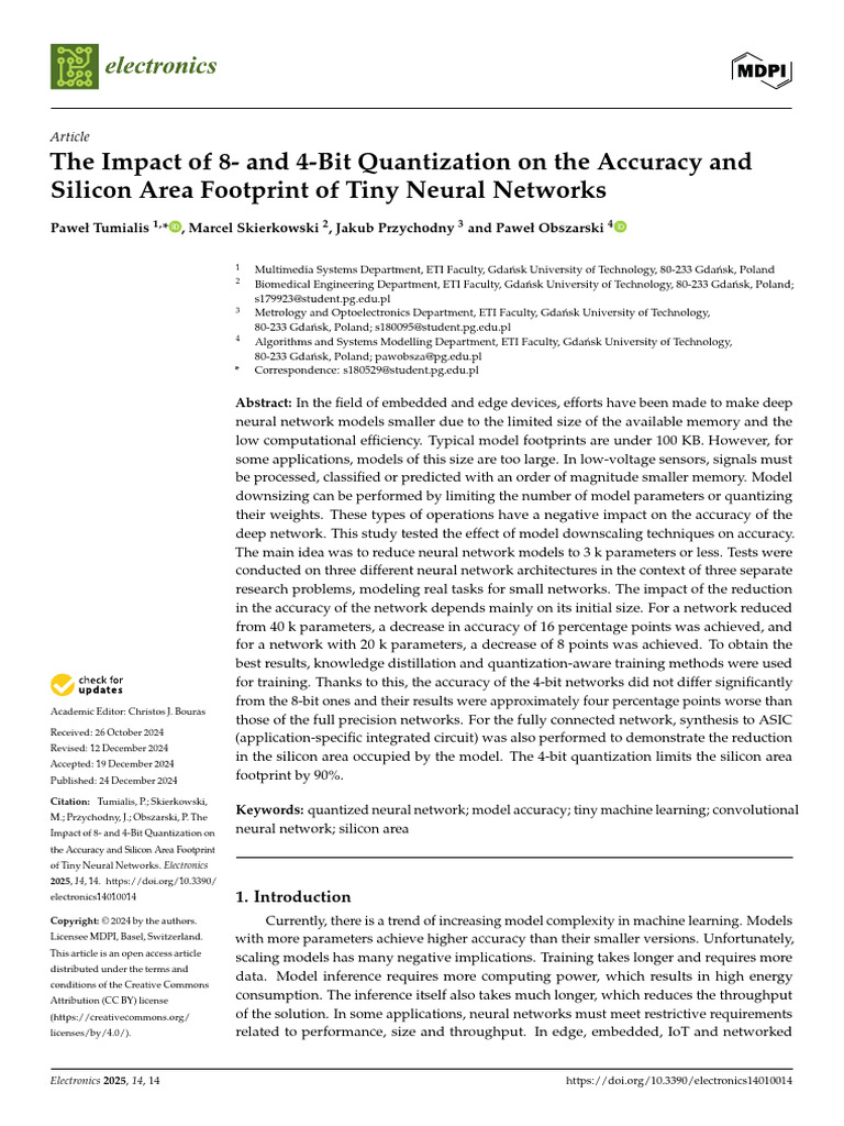 Impact of 4- and 8-Bit Quantization on Neural Networks | PDF | Computer ...