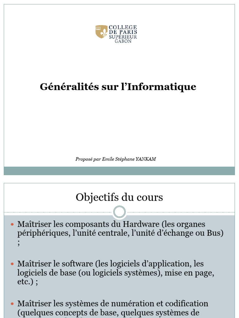 Introduction à l'Informatique et ses Types | PDF | Informatique ...
