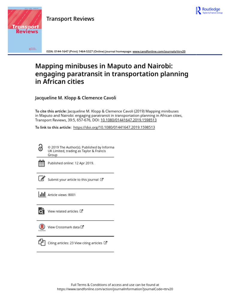 Minibus Mapping in African Cities | PDF | Public Transport | Transport