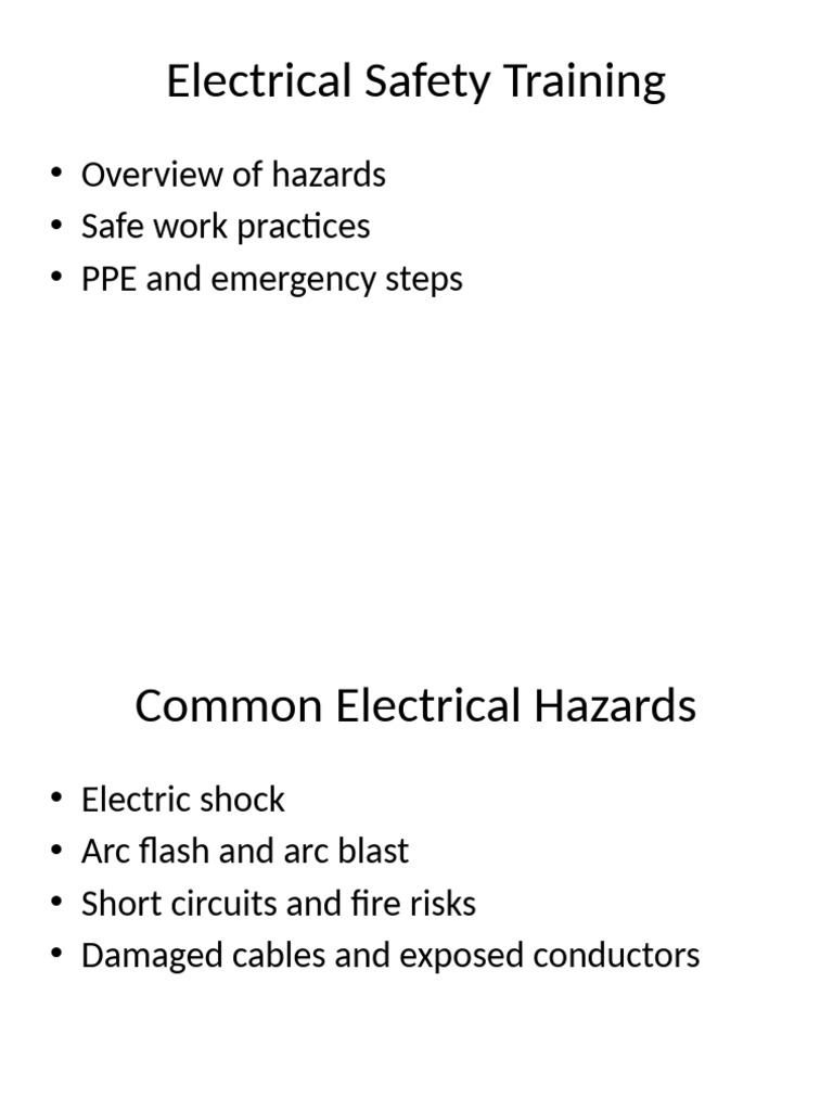 Electrical Safety Training Guide | PDF