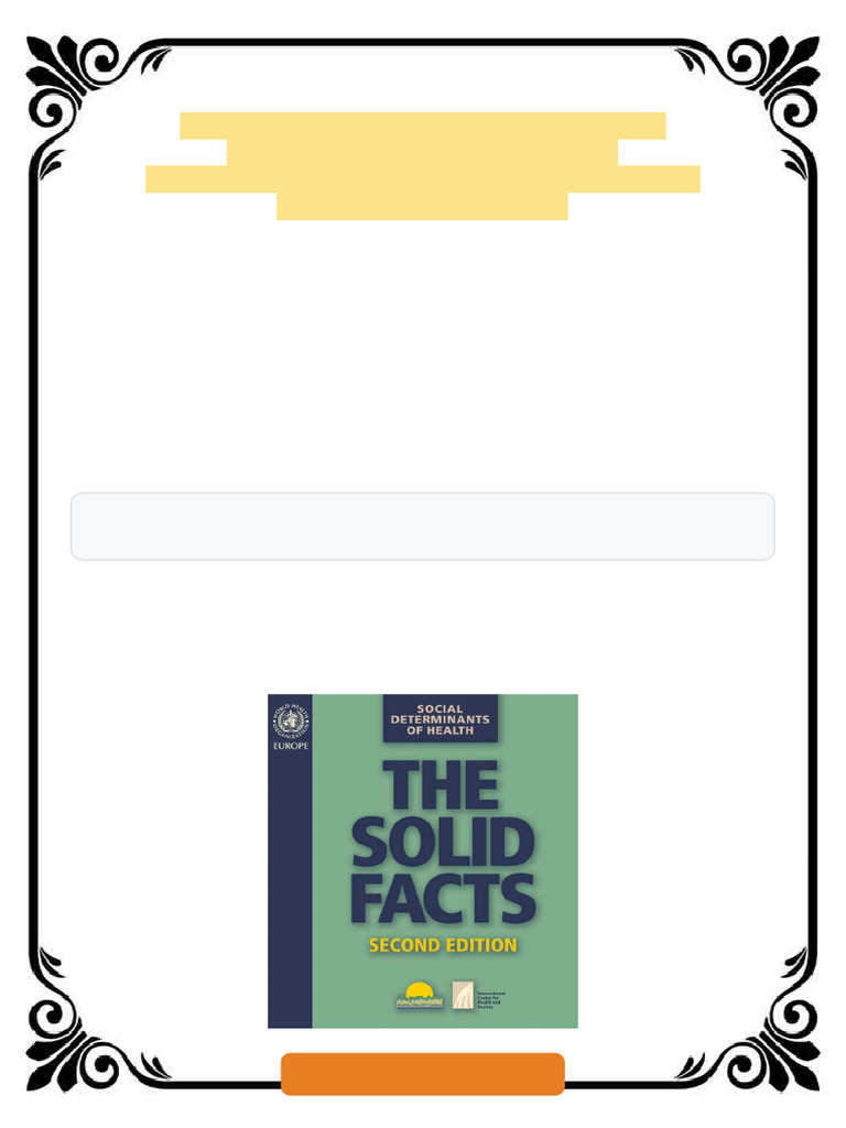 Social Determinants of Health The Solid Facts 2nd Edition by Richard ...