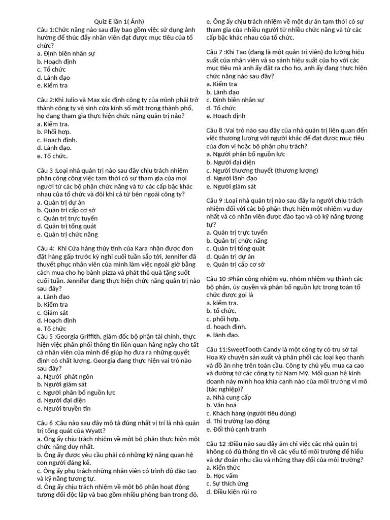 Bài Test 1 | PDF