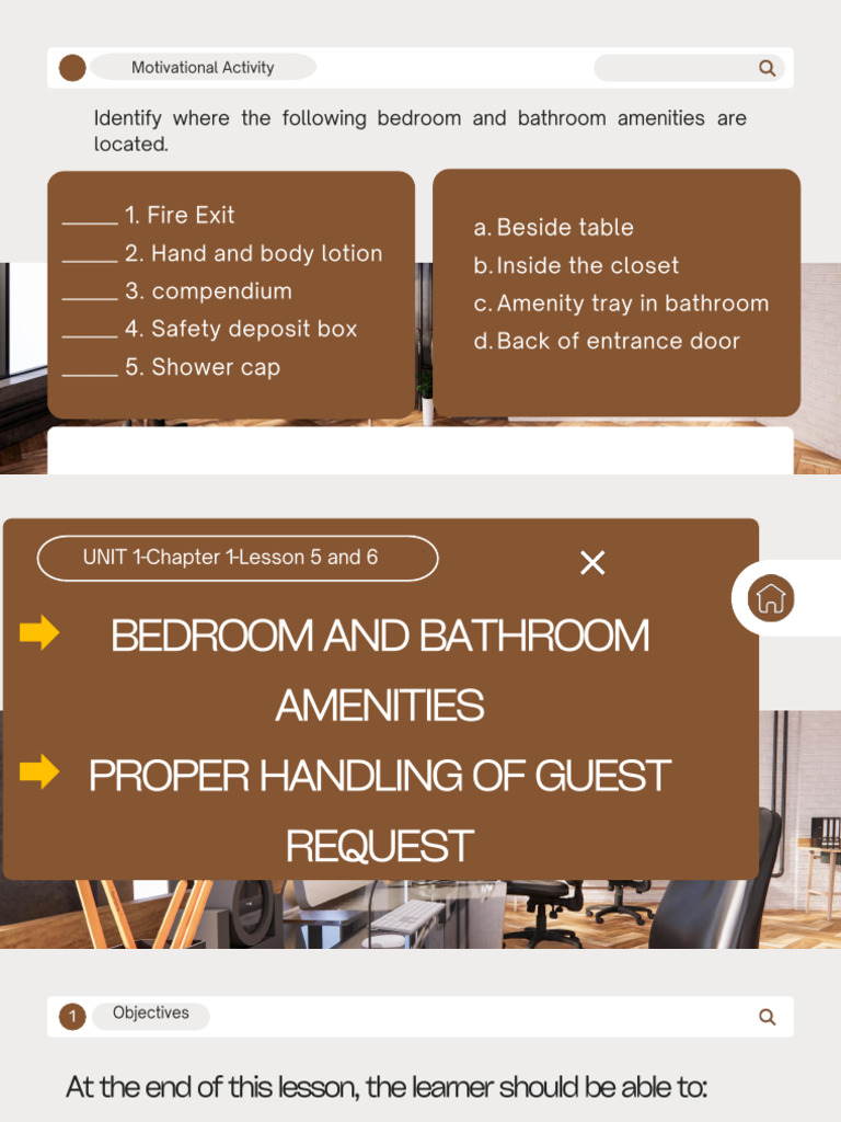UNIT+1 Chapter+1 +lesson+5 6 +Bedroom+and+Bathroom+Amenities,+Proper ...