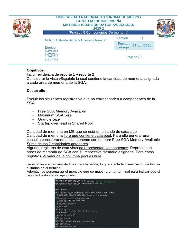 Prac 8 ComponentesDeMemoria 2 | PDF | Ingeniería Informática | Ciencias ...