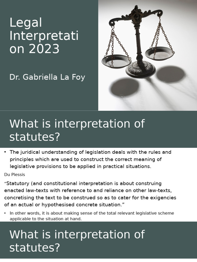 Understanding Statutory Interpretation 2023 | PDF | Constitution ...
