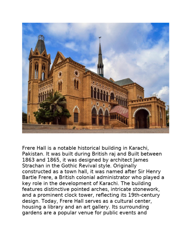Frere Hall Is A Notable Historical Building in Karachi | PDF