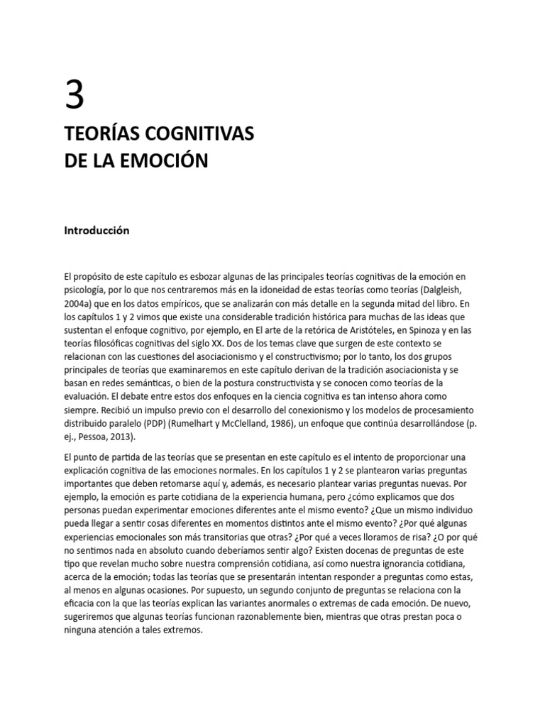 Teorías Cognitivas de la Emoción | PDF | Las emociones | Cognición