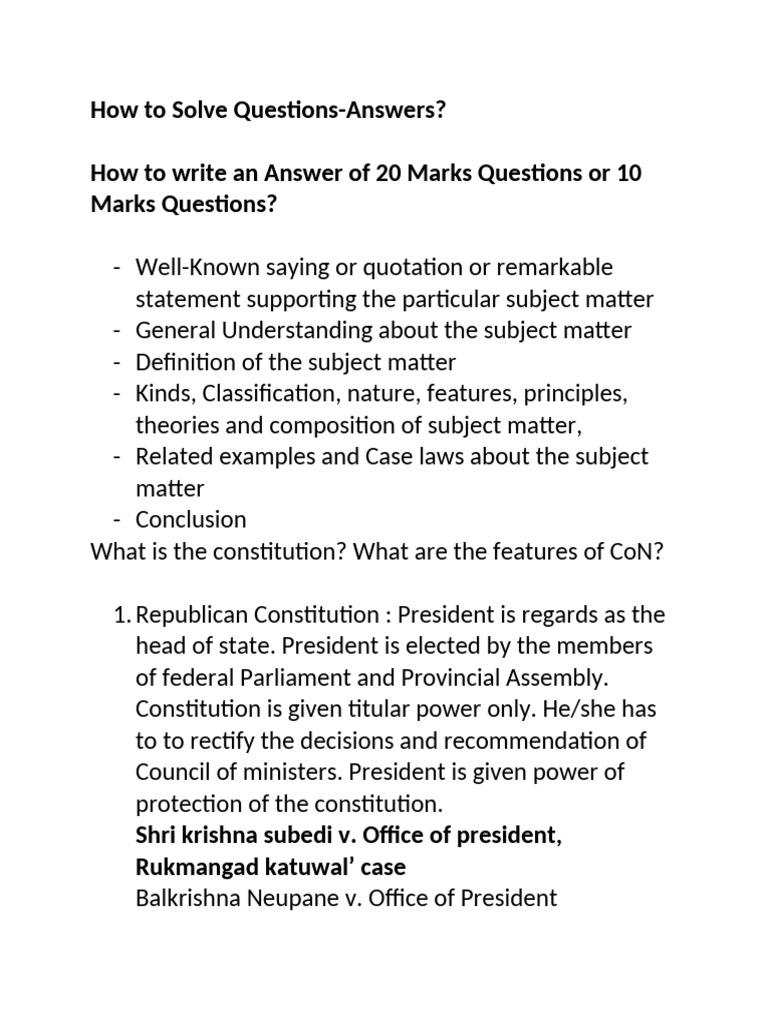 Answer Writing Techniques for Law Exams | PDF