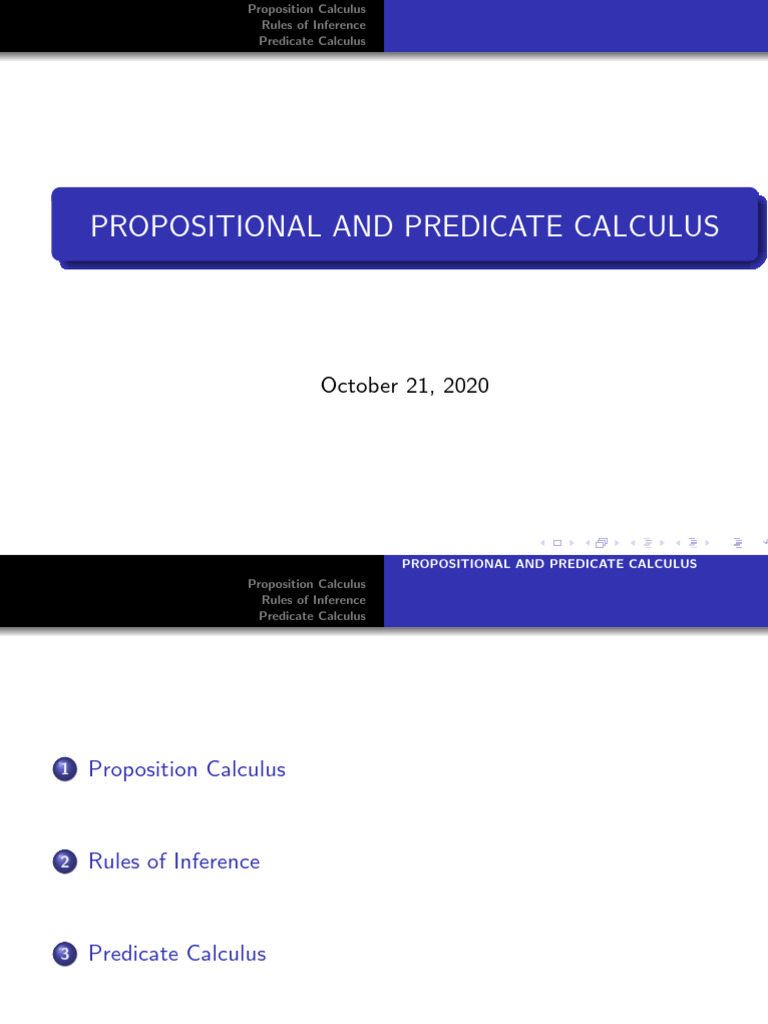 Propositional and Predicate Calculus Guide | PDF | If And Only If ...