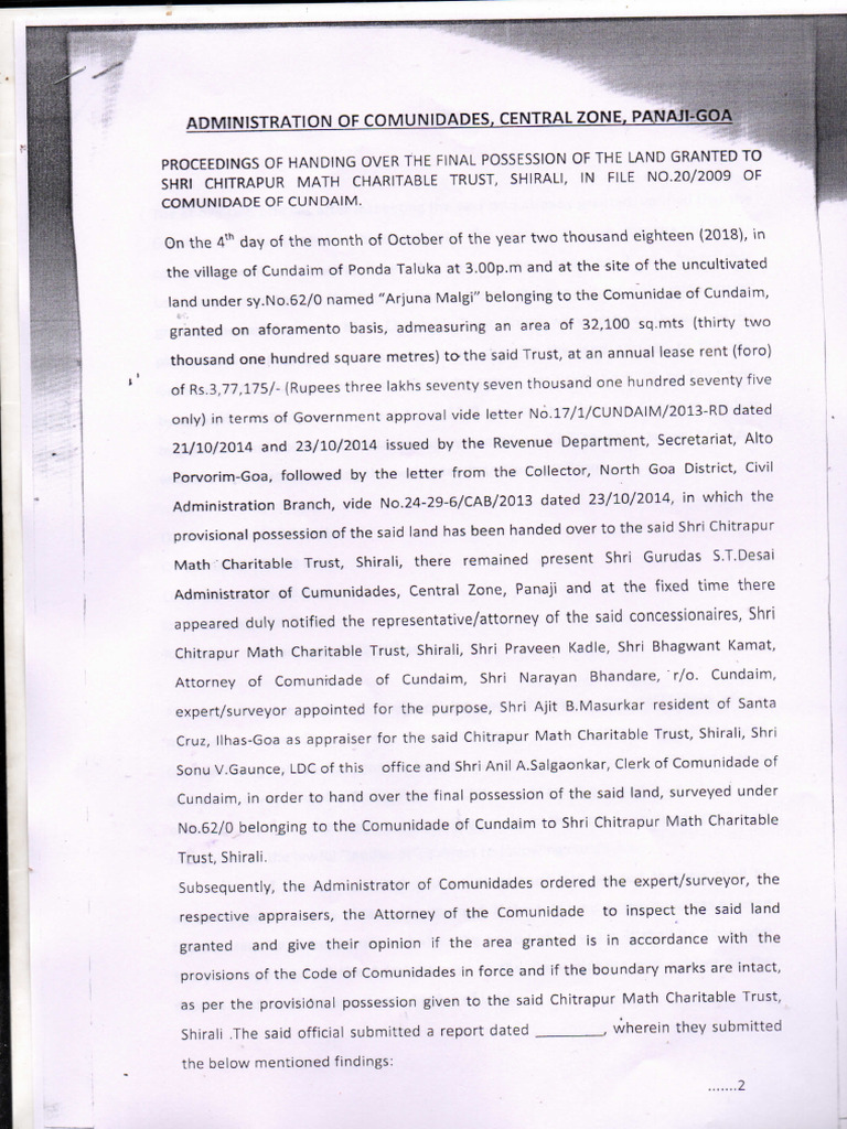 The Final Possession of The Land ..1 Page | PDF