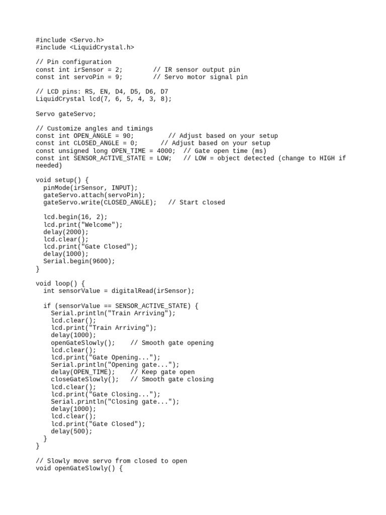 Train Detection Gate Control Code | PDF