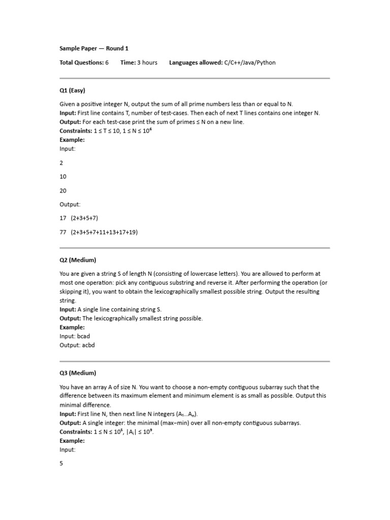Coding Challenge: Algorithm Questions | PDF | String (Computer Science ...