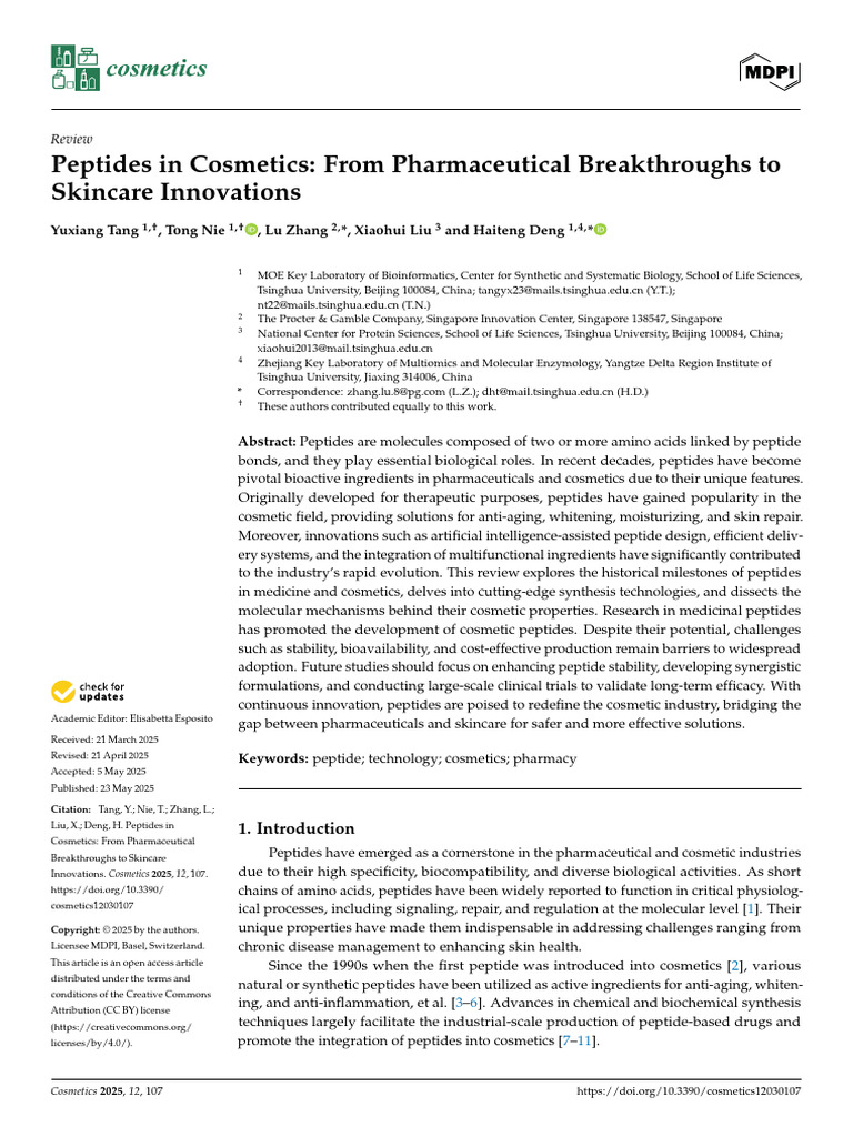 Cosmetics 12 00107 v3 | PDF | Chemical Synthesis | Molecular Biology