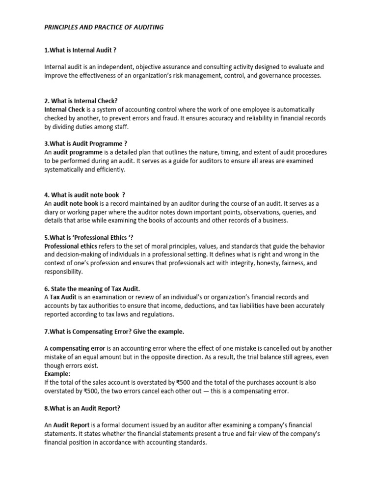 Key Concepts in Auditing Principles | PDF | Audit | Auditor's Report
