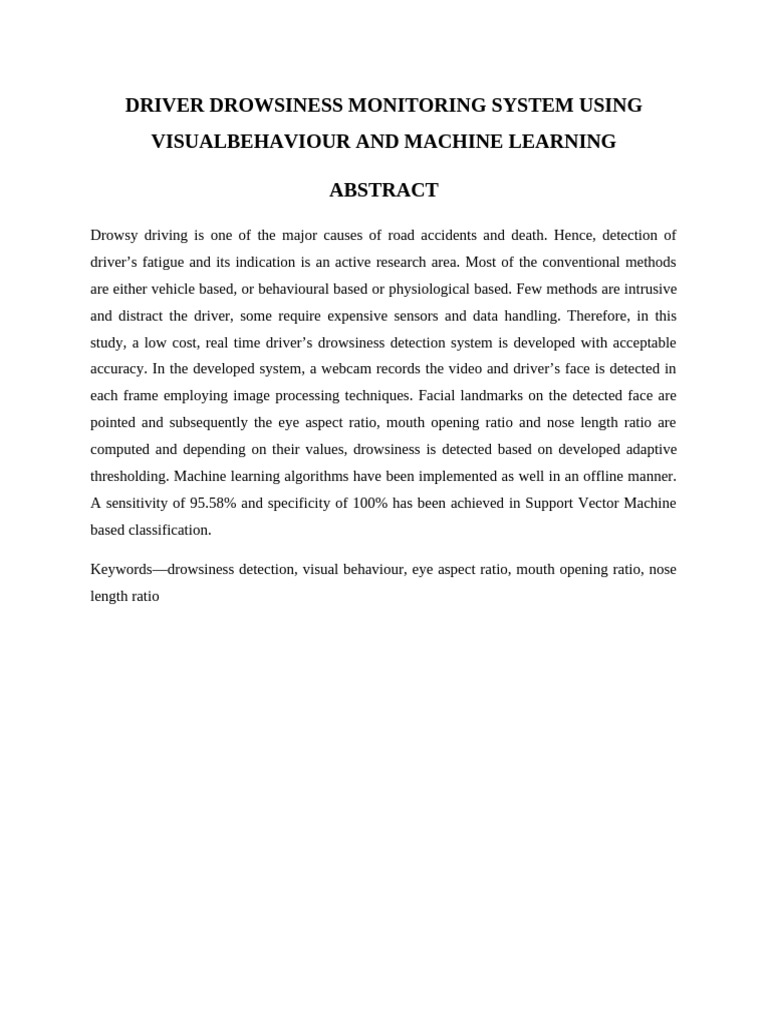 Driver Drowsiness Detection System | PDF | Python (Programming Language ...