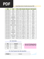 Excel Data Entry Practice Exercises | PDF | Revenue | Taxes