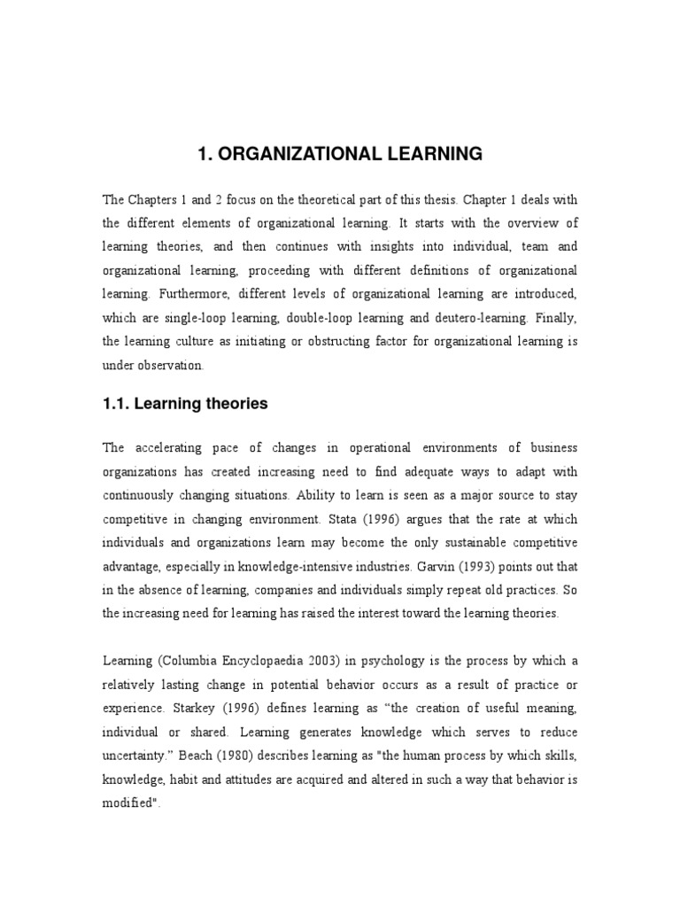 Understanding Organizational Learning | PDF | Career & Growth | Self ...