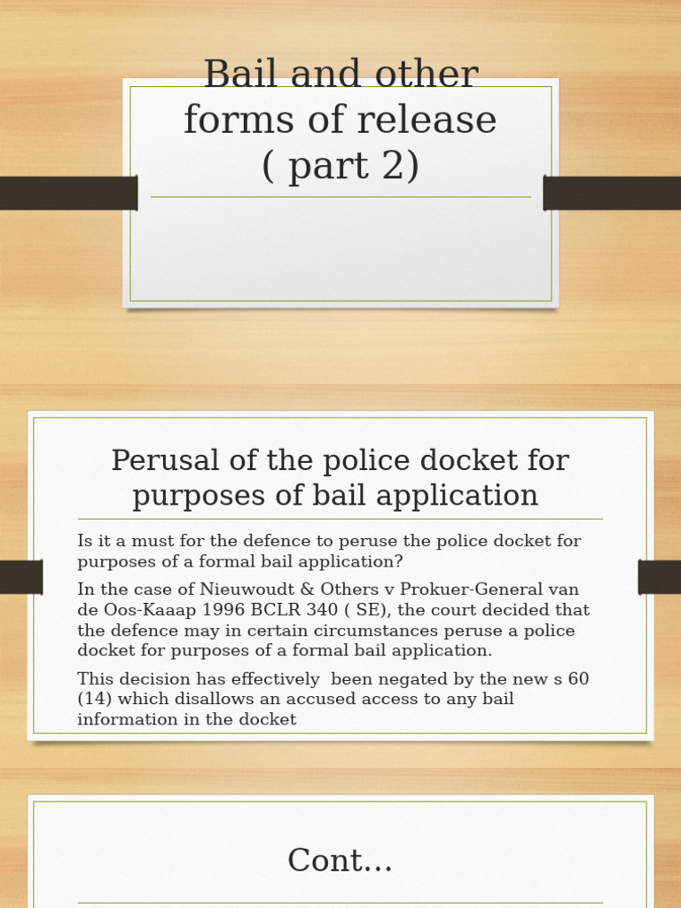 Bail and Other Forms of Release ( Part 2) | PDF | Bail | Common Law