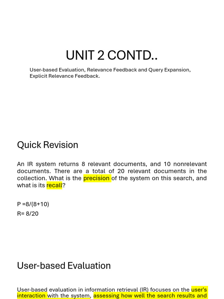 Lect 6 Relevance Feedback | PDF | Information Retrieval | Information ...