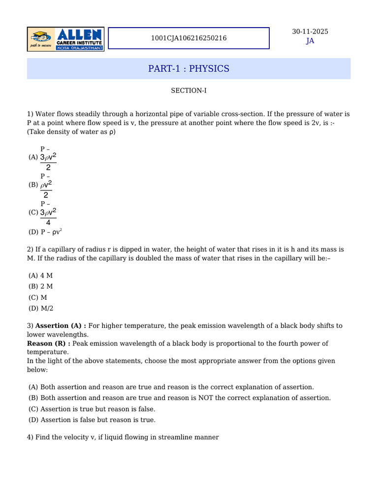 Physics and Chemistry Exam Questions | PDF | Thermal Expansion | Gases