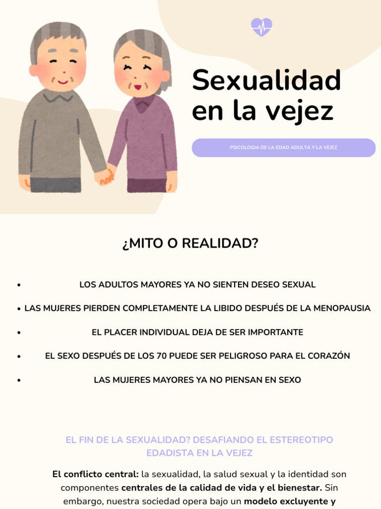 Sexualidad en la Vejez: Mitos y Realidades | PDF | Vejez | La ...