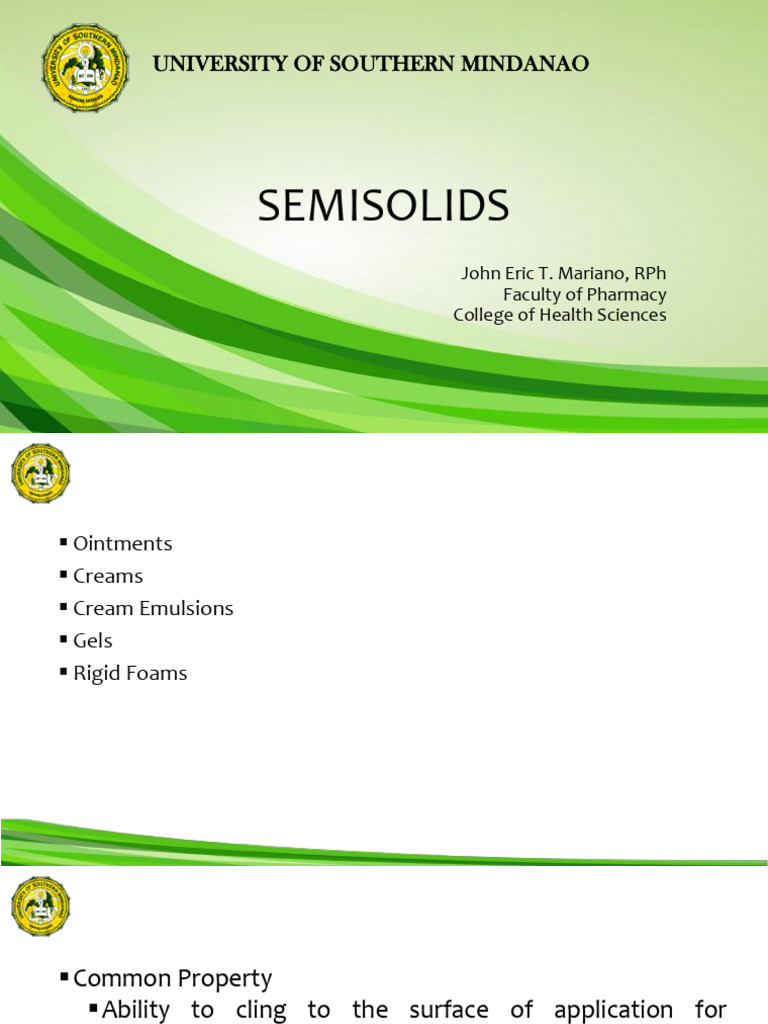 Semisolids in Pharmacy: Types & Uses | PDF | Emulsion | Topical Medication