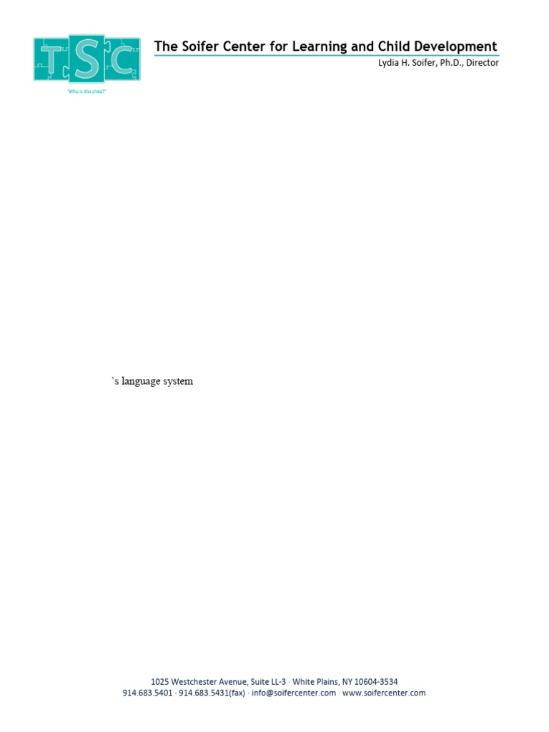 Language and Literacy Evaluation Report | PDF | Reading Comprehension ...