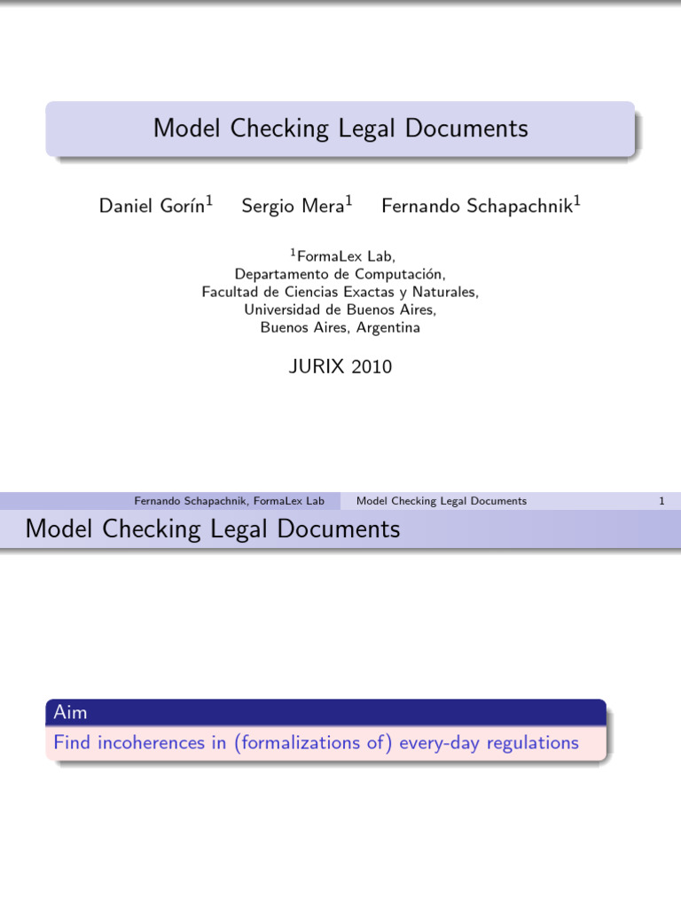 Analyzing Legal Document Incoherences | PDF | Formal Verification ...