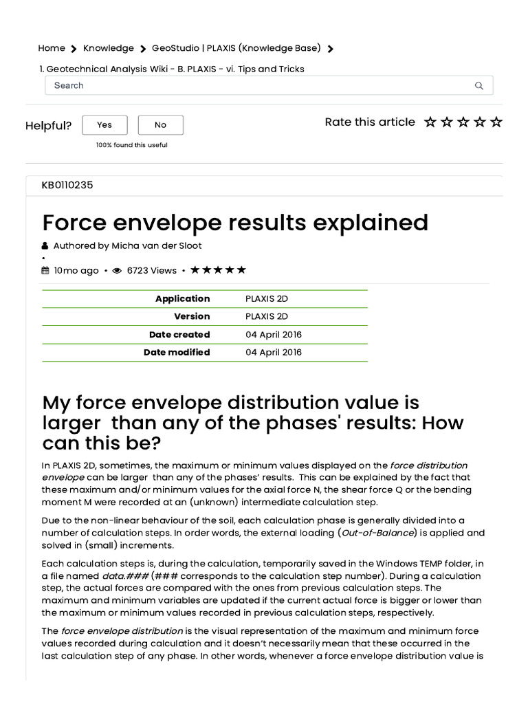 Force Envelope Results Explained | PDF