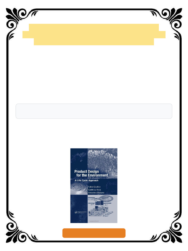 Product Design For The Environment A Life Cycle Approach 1st Edition ...