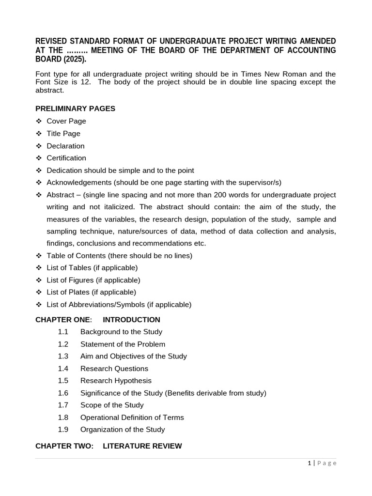 Undergraduate Project Writing Guidelines | PDF | Thesis | Scientific Method
