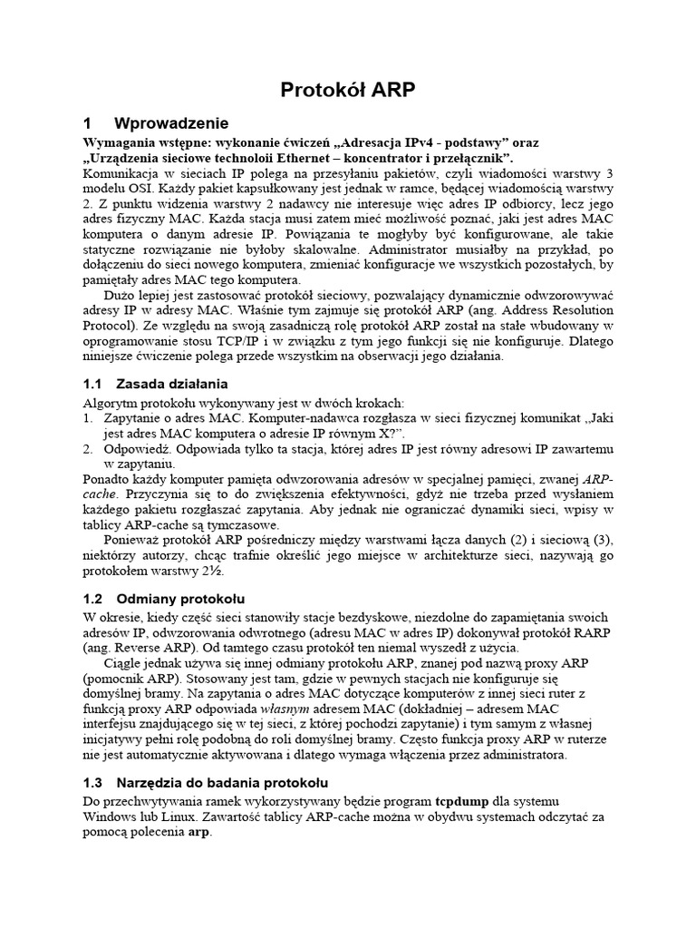sk1 Lab4 Skrypt ARP | PDF