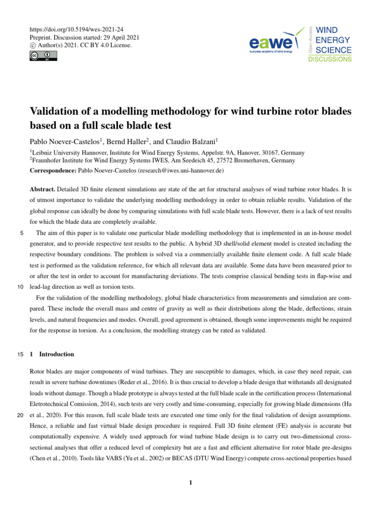 Validation of Wind Turbine Blade Modeling | PDF | Turbine | Cartesian ...