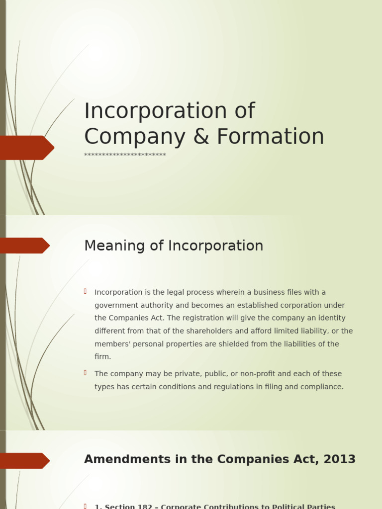 Company Incorporation Process Explained | PDF | Articles Of Association ...