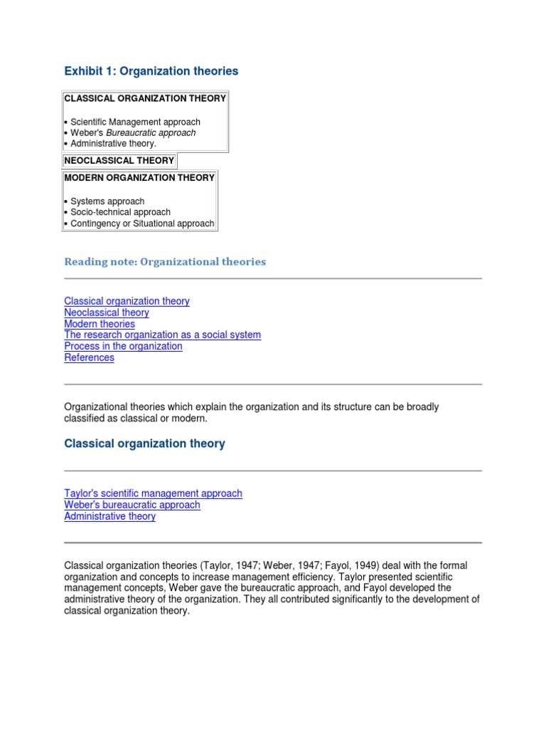 Classical vs. Neoclassical Management Theory | PDF | System | Systems ...