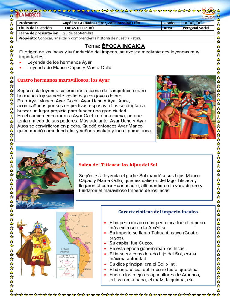 Epoca Incaica 1er Grado | PDF | Imperio Inca