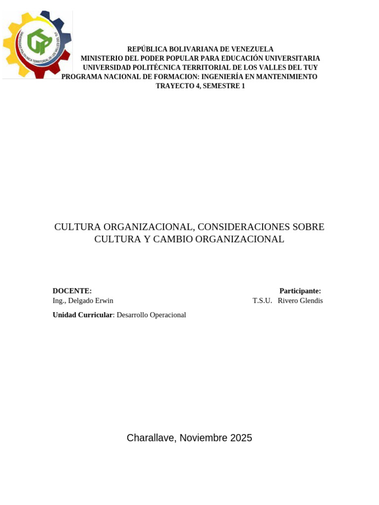 Cultura y Cambio Organizacional en Empresas | PDF | Innovación | Liderazgo
