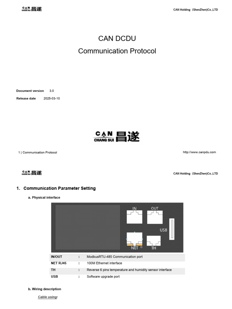 CAN DCDU Communication Protocol Guide | PDF | Usb | Computer Engineering