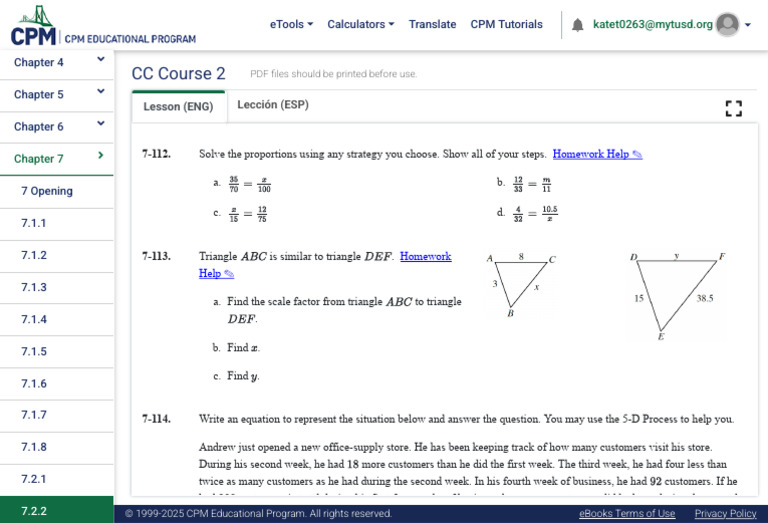 CPM Ebooks - CC Course 2 Lesson 7.2.2 | PDF