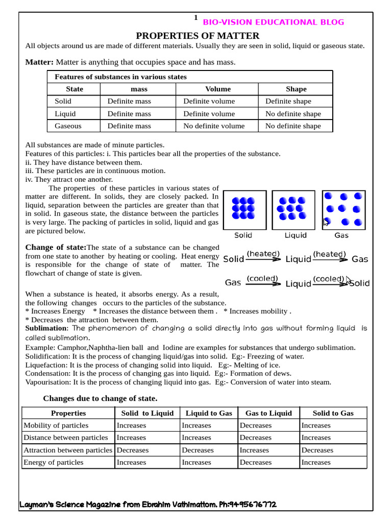 Properties and Changes of Matter | PDF | Matter | Distillation