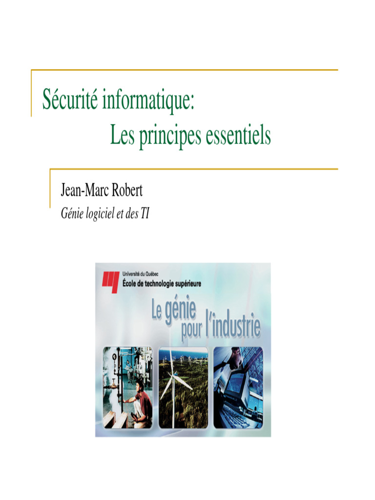 Principes essentiels de la sécurité informatique | PDF | Sécurité des ...