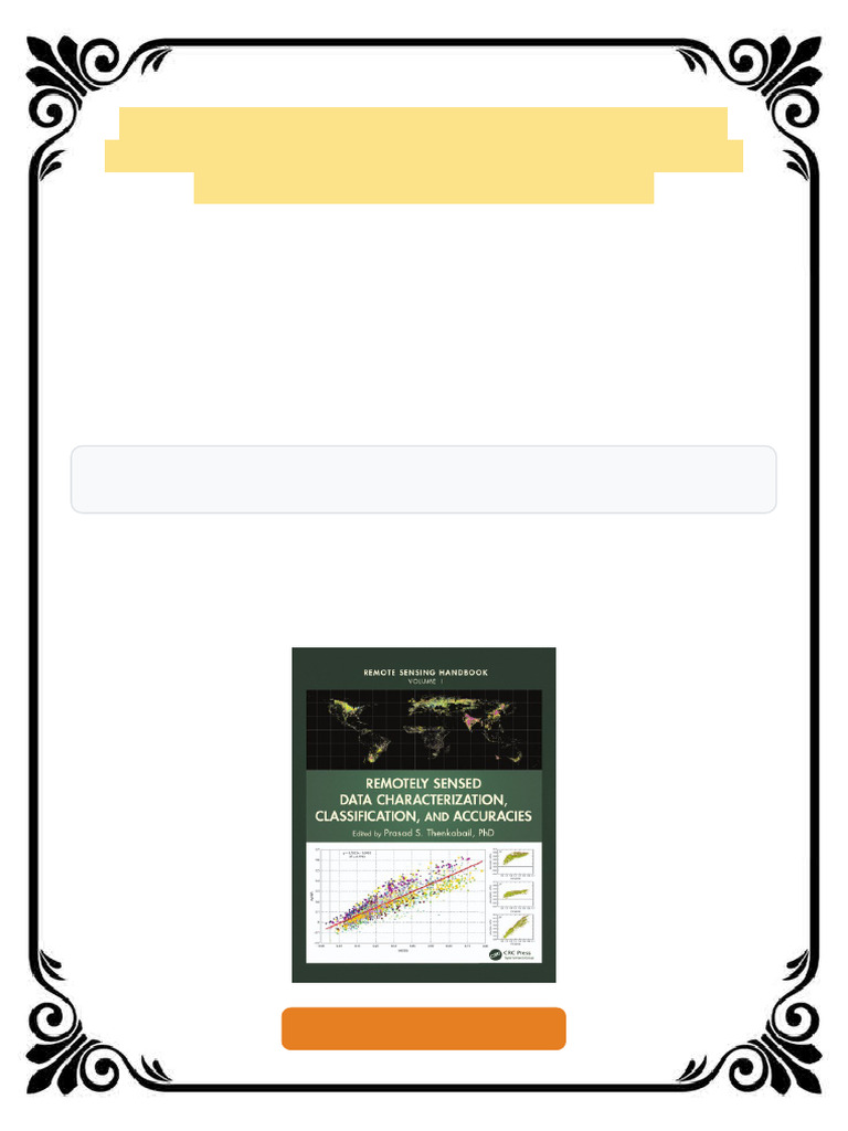 Remote Sensing Handbook - Three Volume Set First Edition Prasad S ...
