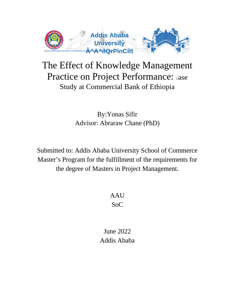 The Effect of Knowledge Management Practice On Project Performance ...