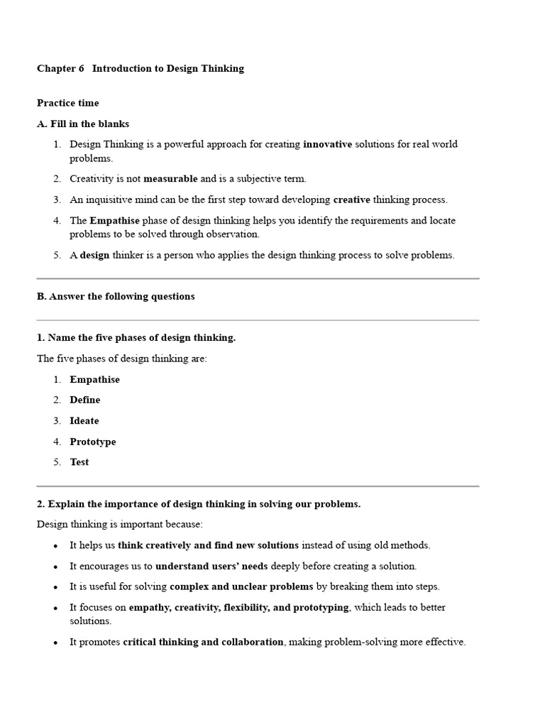 Chapter 6 Introduction To Design Thinking | PDF | Design Thinking ...